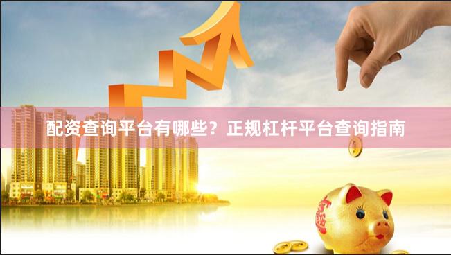 配资查询平台有哪些？正规杠杆平台查询指南