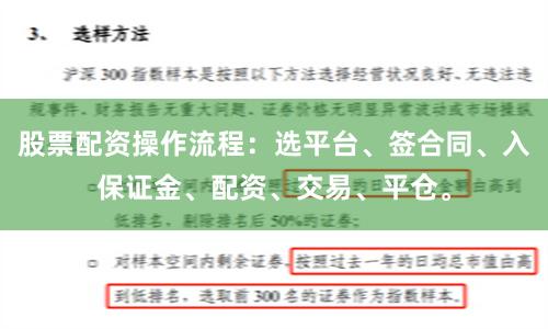 股票配资操作流程:选平台、签合同、入保证金、配资、交易、平仓。